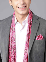 Pink Paisley Stole & Pocket Square Set - TOSSIDO