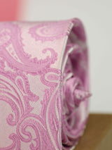 Pink Paisley Woven Necktie - TOSSIDO