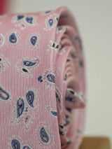 Pink Paisley Woven Silk Necktie - TOSSIDO