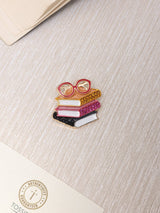 Pink & Red Book Stack Brooch - TOSSIDO