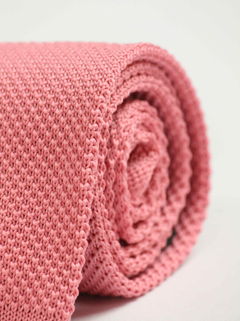 Pink Solid Knitted Necktie - TOSSIDO