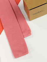 Pink Solid Knitted Necktie - TOSSIDO