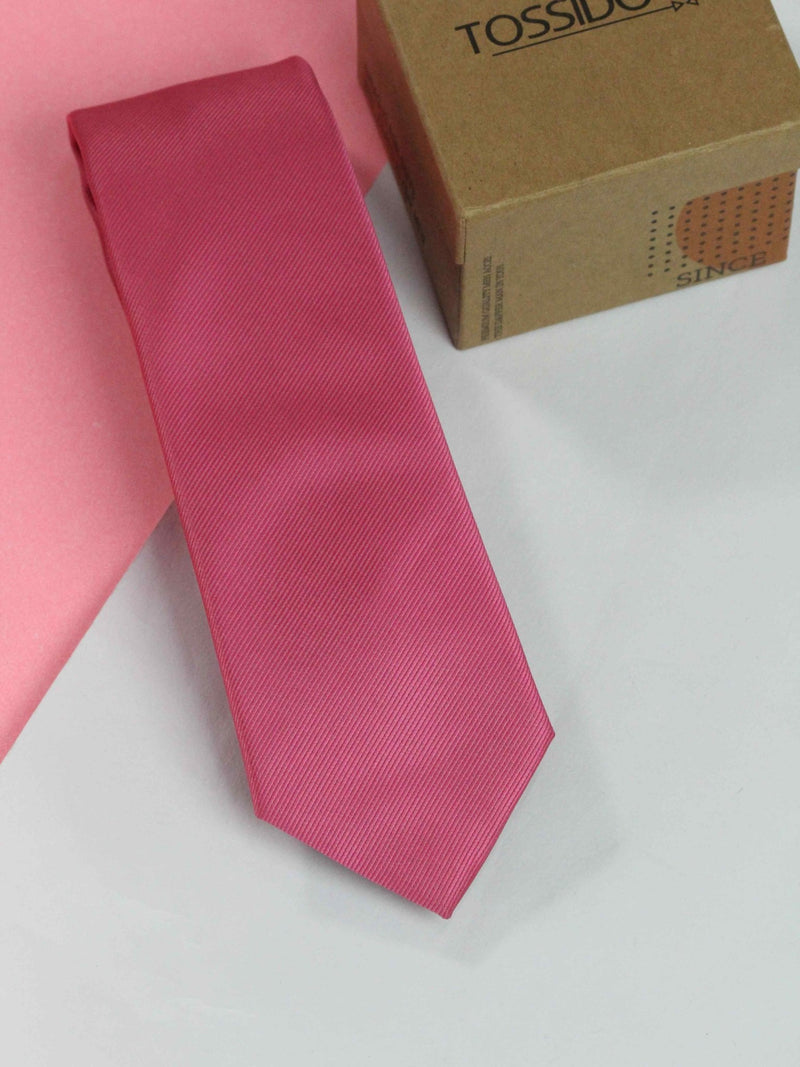 Pink Solid Necktie - TOSSIDO