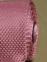Pink Solid Silk Knitted Necktie - TOSSIDO