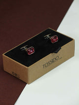 Pink Stone Cufflinks - TOSSIDO