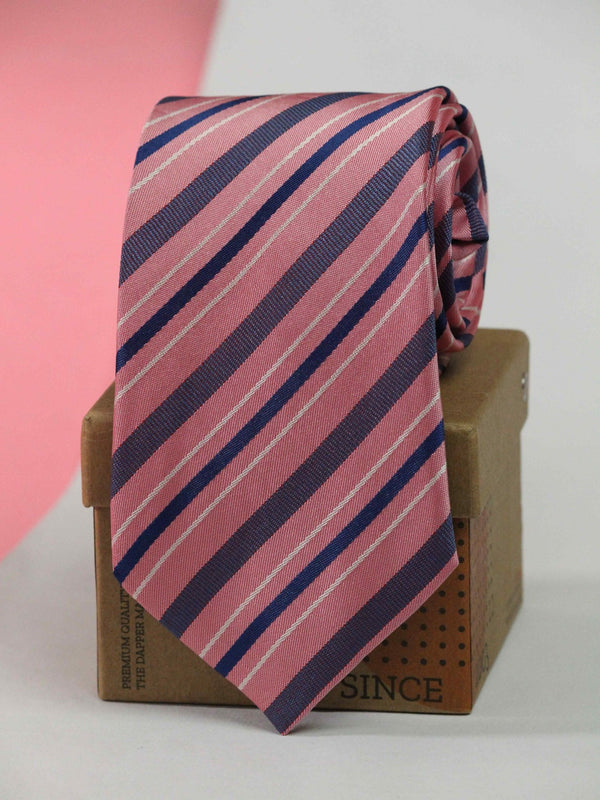 Pink Stripe Woven Necktie - TOSSIDO