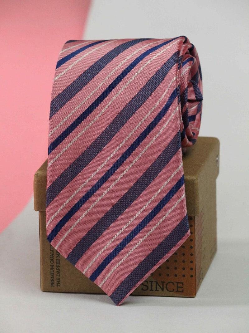 Pink Stripe Woven Necktie - TOSSIDO