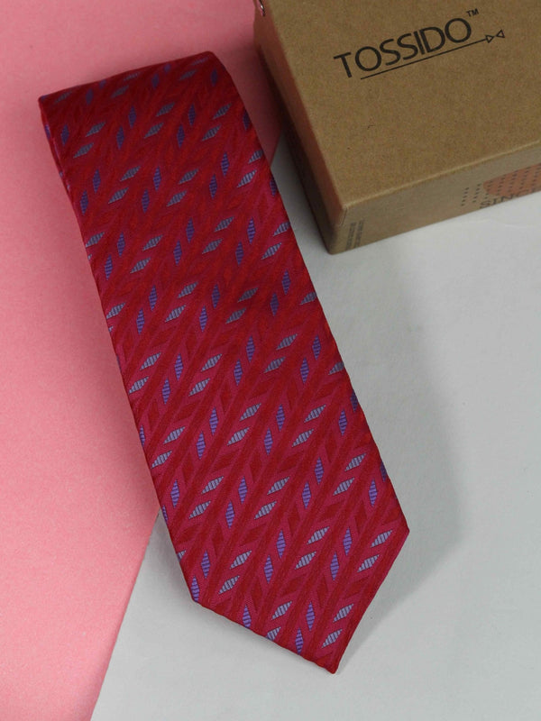 Pink Stripe Woven Necktie - TOSSIDO