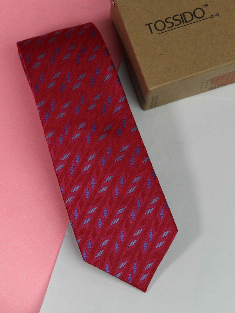 Pink Stripe Woven Necktie - TOSSIDO