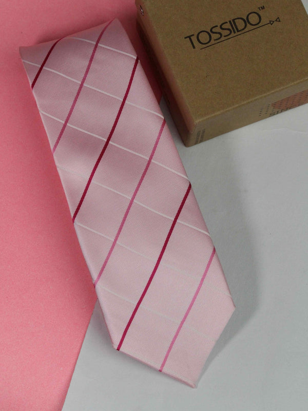 Pink Stripe Woven Necktie - TOSSIDO