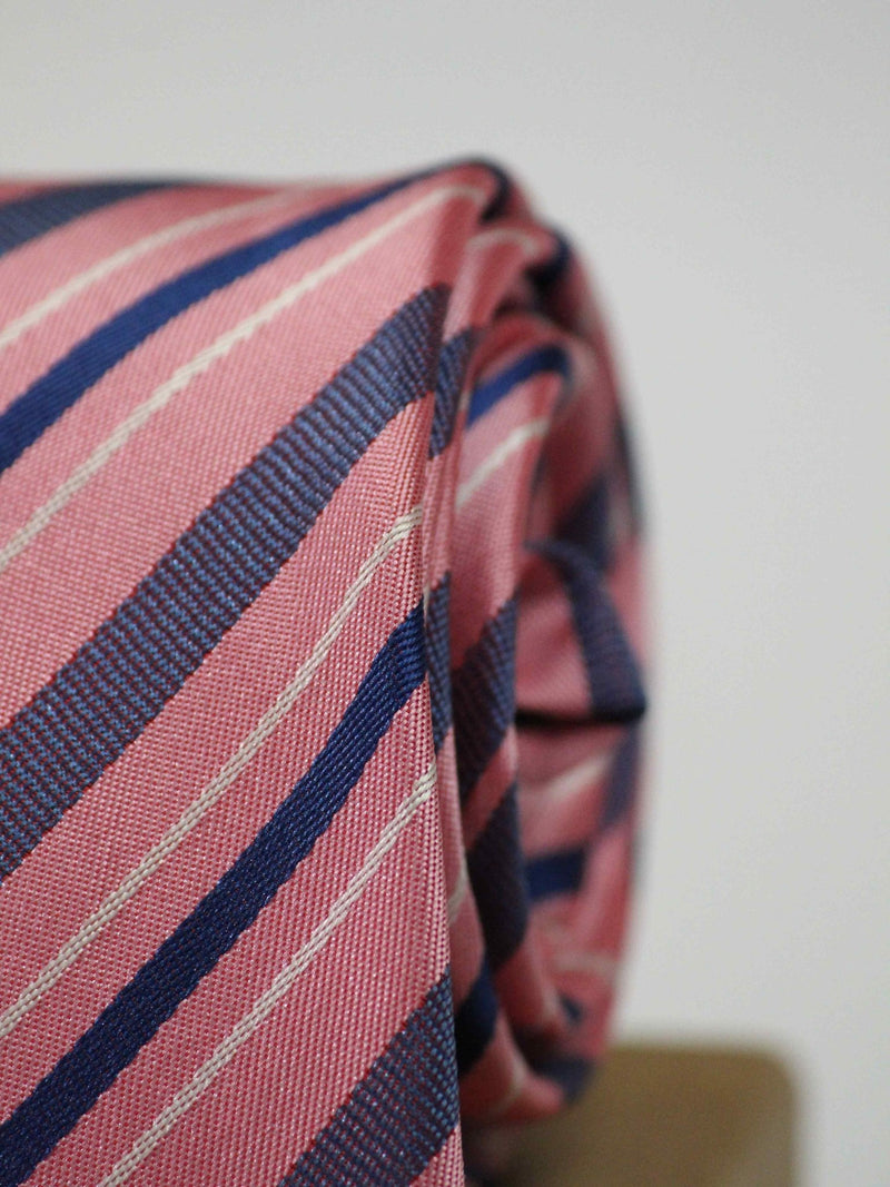 Pink Stripe Woven Necktie - TOSSIDO