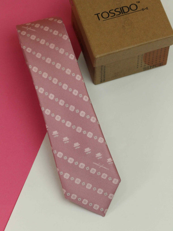 Pink Stripe Woven Silk Necktie - TOSSIDO