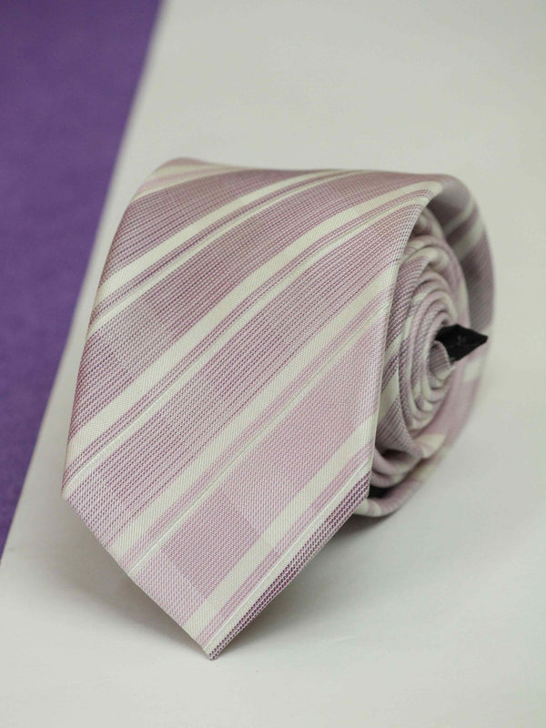 Pink Stripe Woven Silk Necktie - TOSSIDO