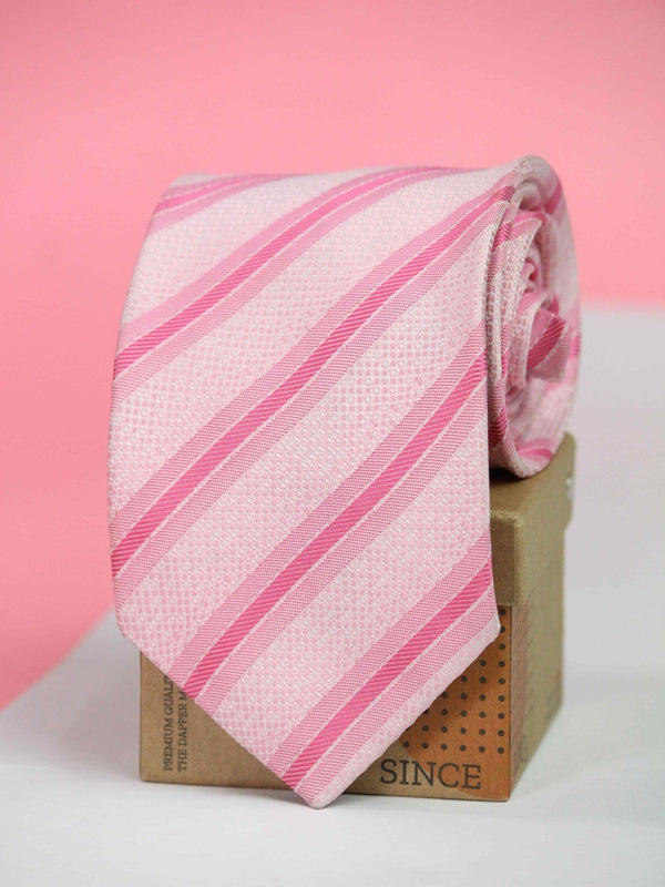 Pink Stripes Broad Necktie - TOSSIDO