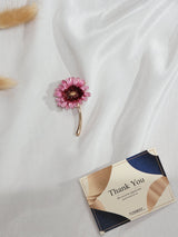 Pink Sunflower Brooch - TOSSIDO