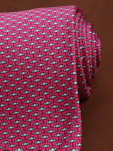 Pink Umbrella Printed Necktie - TOSSIDO