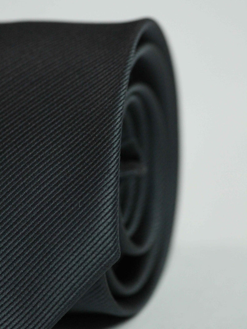Pitch Black Skinny Necktie - TOSSIDO