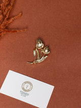 Plum Crystal Tulip Spray Brooch
