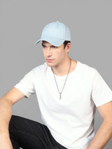 Powder Blue A Embroidered Baseball Cap