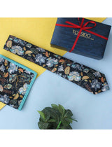 Printed Floral Necktie & Pocket Square Giftset - TOSSIDO