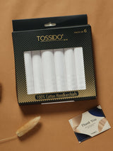 Pure Fabric White Cotton Handkerchief Set - TOSSIDO