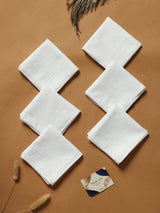 Pure Fabric White Cotton Handkerchief Set - TOSSIDO