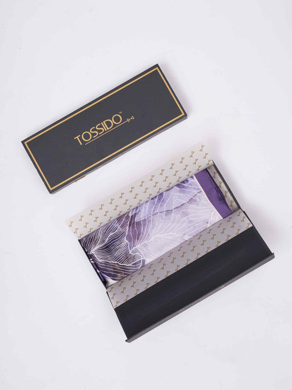 Purple Abstract Printed Stole - TOSSIDO