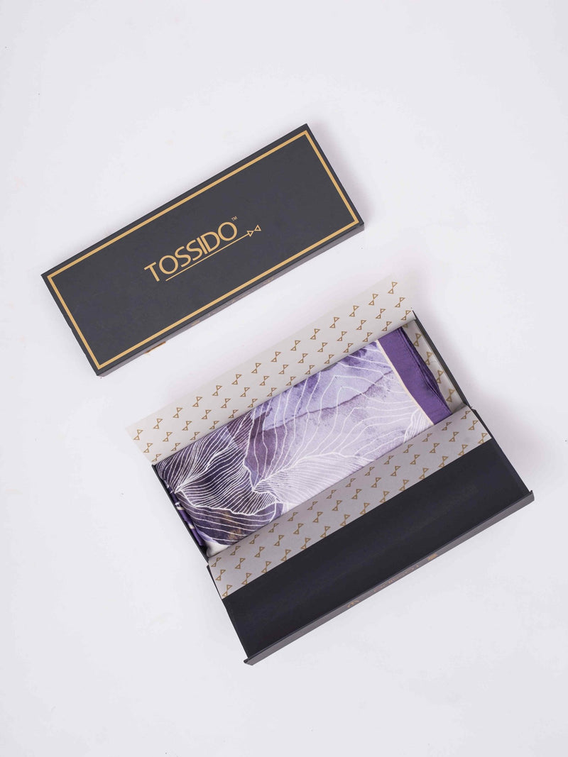 Purple Abstract Printed Stole - TOSSIDO