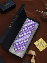 Purple Check Micro Fiber Necktie - TOSSIDO