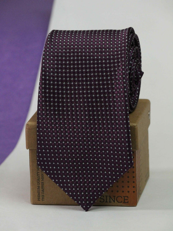 Purple Check Woven Necktie - TOSSIDO