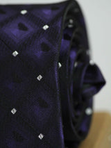Purple Check Woven Necktie - TOSSIDO
