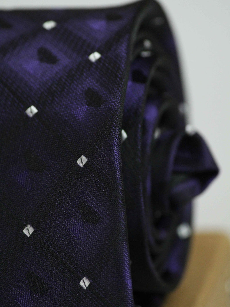 Purple Check Woven Necktie - TOSSIDO