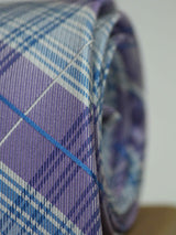Purple Check Woven Silk Necktie - TOSSIDO