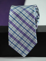 Purple Check Woven Silk Necktie - TOSSIDO