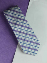 Purple Check Woven Silk Necktie - TOSSIDO