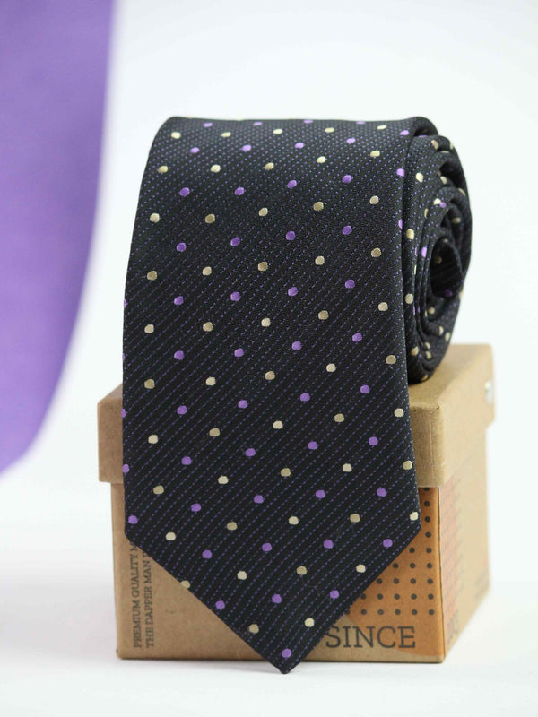 Purple Dot Woven Necktie - TOSSIDO