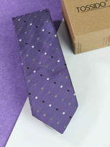Purple Dot Woven Necktie - TOSSIDO