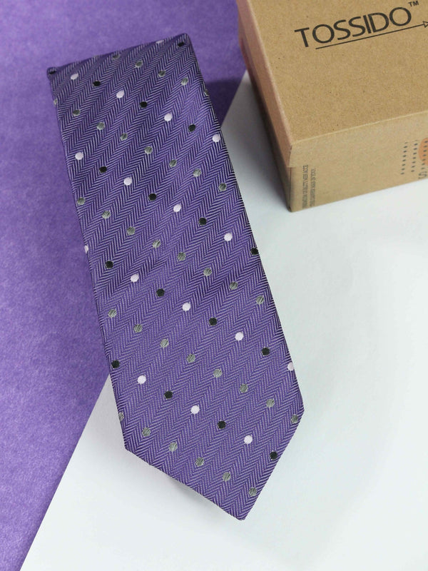 Purple Dot Woven Necktie - TOSSIDO