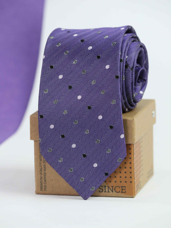 Purple Dot Woven Necktie - TOSSIDO