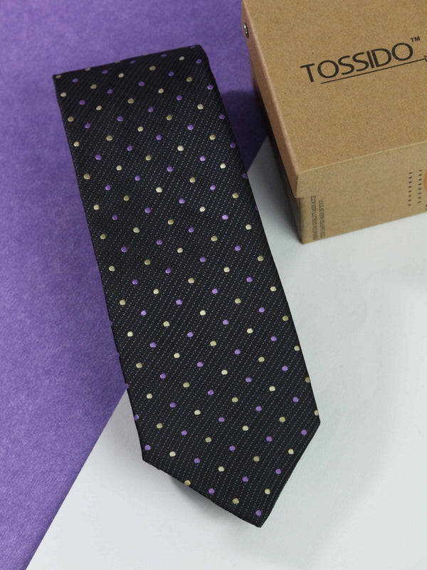 Purple Dot Woven Necktie - TOSSIDO