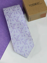 Purple Floral Broad Necktie - TOSSIDO