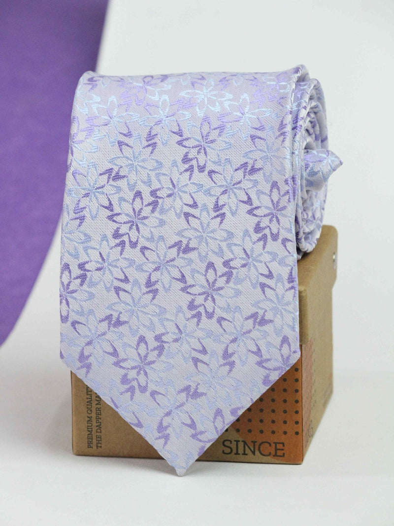 Purple Floral Broad Necktie - TOSSIDO