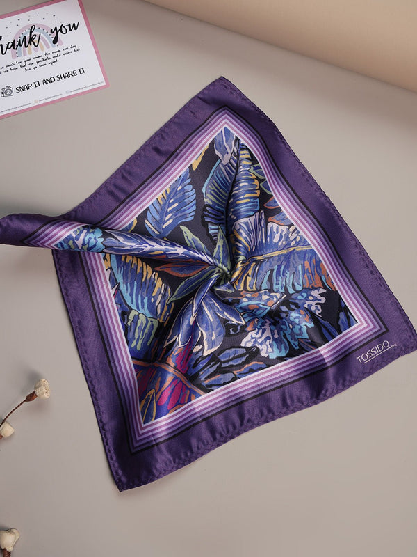 Purple Floral Pocket Square - TOSSIDO