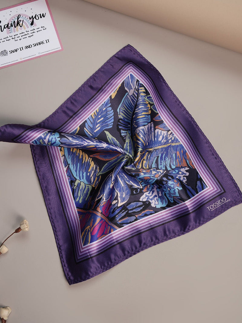 Purple Floral Pocket Square - TOSSIDO