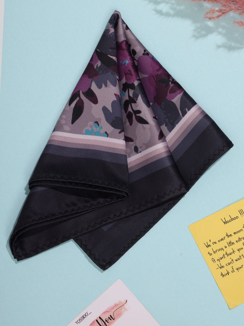 Purple Floral Pocket Square - TOSSIDO