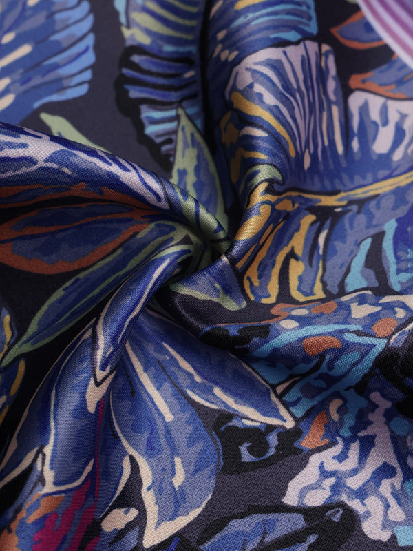 Purple Floral Pocket Square - TOSSIDO