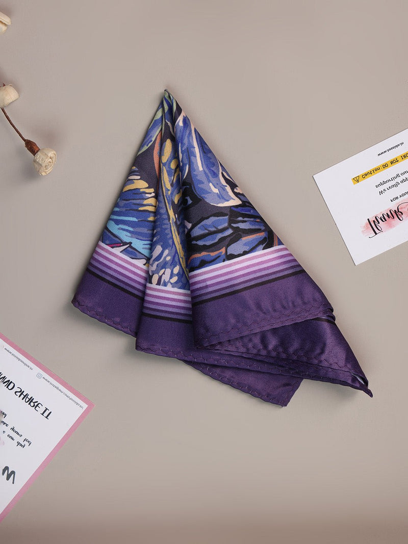 Purple Floral Pocket Square - TOSSIDO