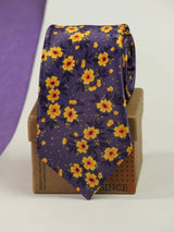 Purple Floral Printed Necktie - TOSSIDO