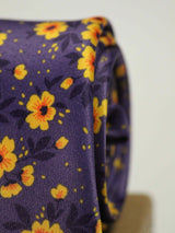 Purple Floral Printed Necktie - TOSSIDO