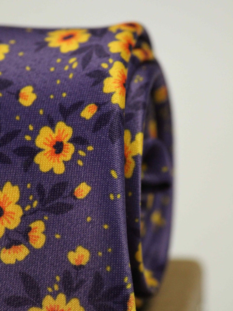 Purple Floral Printed Necktie - TOSSIDO